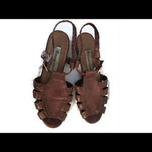 Vintage Leather Woven Sandals